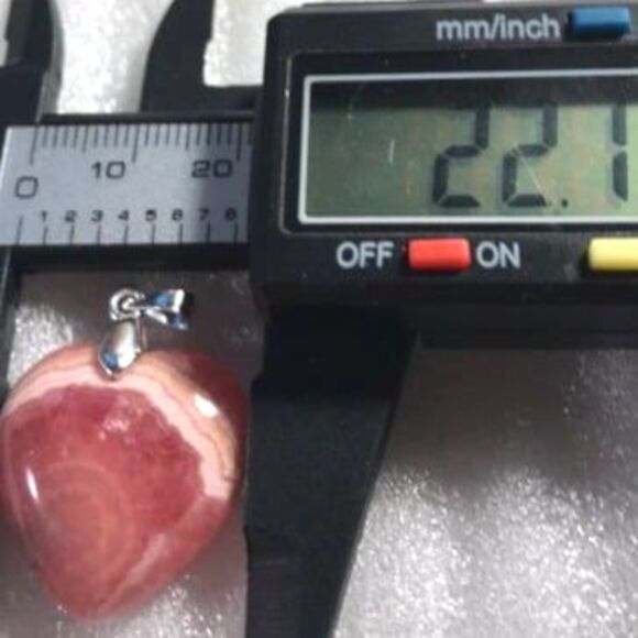 Beautiful Rhodochrosite Heart Pendant - Picture 5 of 5